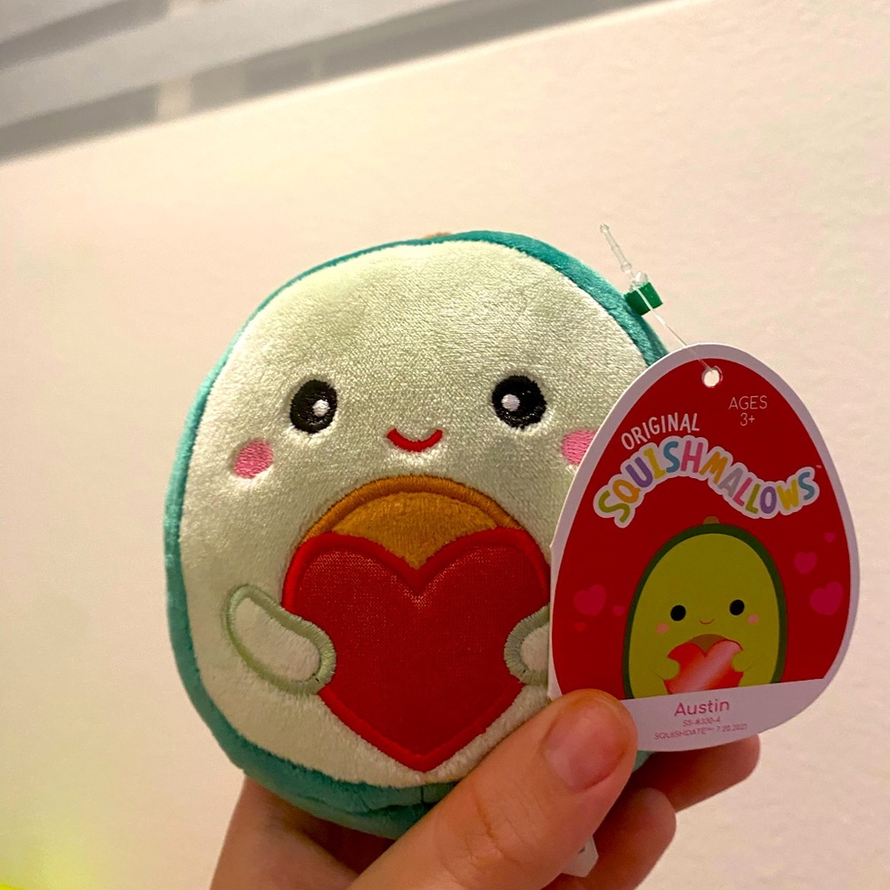 Austin heart avocado squishmallow 4in